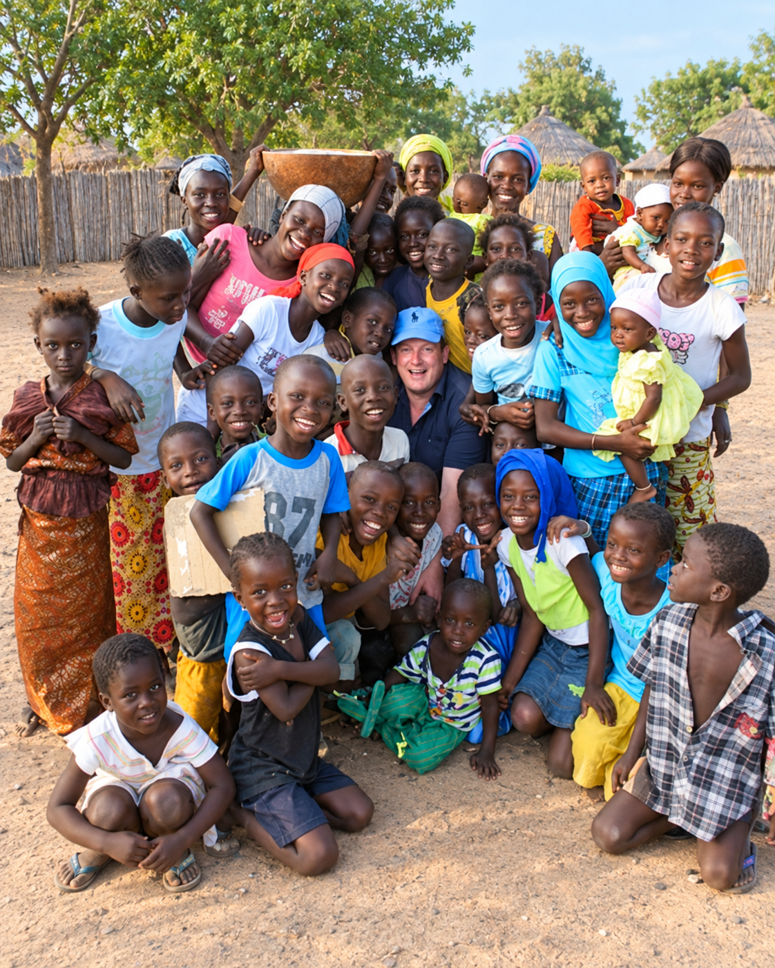 Photo de groupe avec les habitants